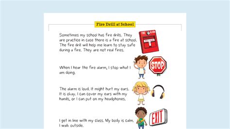 Printable Social Story Fire Drills At School Sparky School House