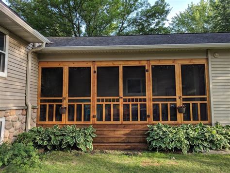 Screened In Our Porch Using Premade 36 Screen Doors Two Center Ones Open With 1000