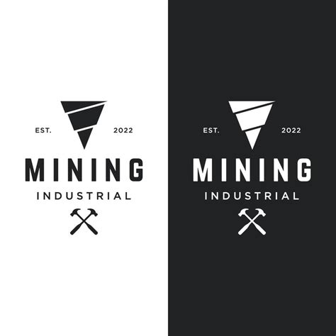 Vintage Retro Drilling Machine Logo Template Design For Industry