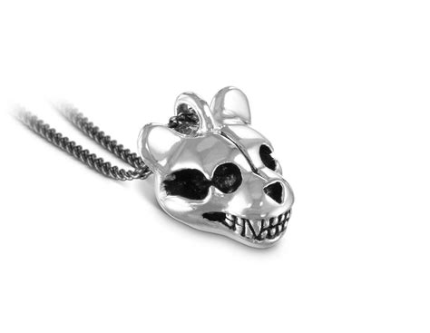 Teddy Bear Skull Necklace In Silver By Lost Apostle