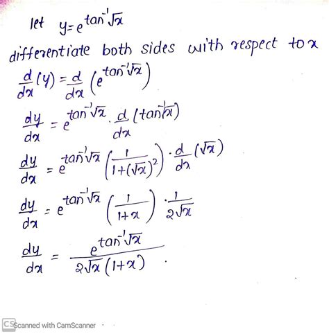 Differentiate Each Of The Following W R T X E Tan Sqrt X