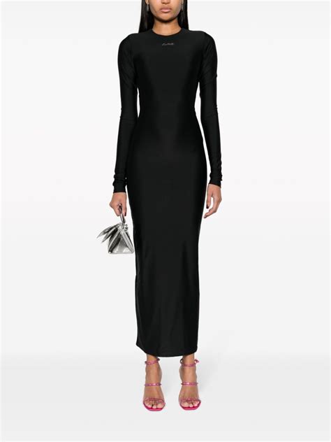 Rotate Logo Embellished Long Sleeve Maxi Dress Farfetch