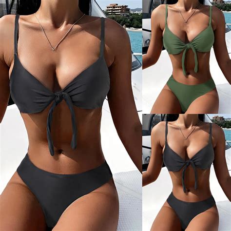 Bikini brasileño con Tanga para mujer traje de baño Sexy de 2 piezas
