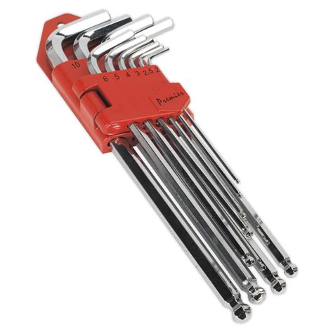 Ball End Hex Key Set 10pc Extra Long Fully Polished Metric