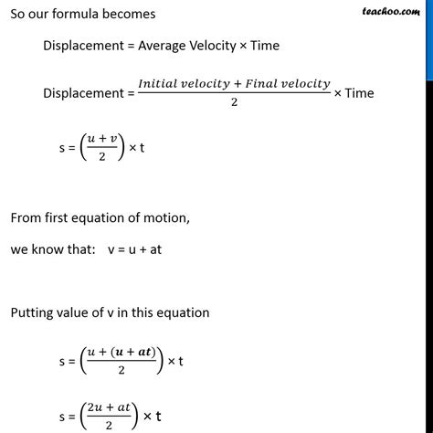 Second Equation of Motion - Exlanation - Motion Class 9 - Teachoo