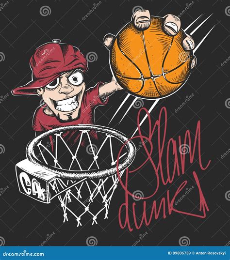 Basketball Slam Dunk Splash Royalty Free Stock Image CartoonDealer