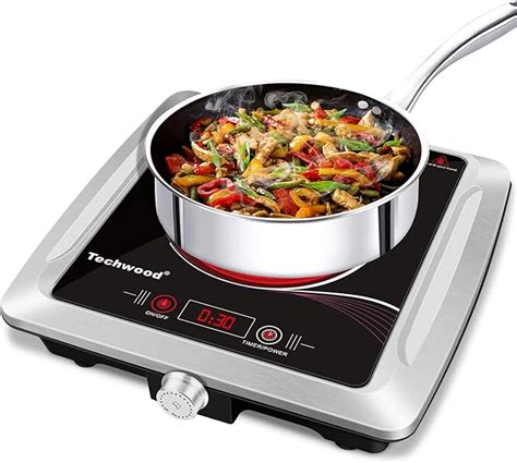 Techwood Portable Burner Electric Cooktop Single Hot Plate Infrared Ceramic Burner Travel