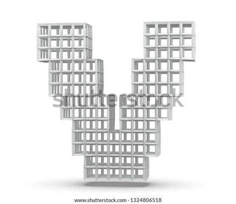 Plastic Letter Blocks Capital Letter V Stock Illustration 1324806518