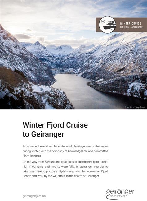 Winter / Spring Fjord Cruise Ålesund Geiranger