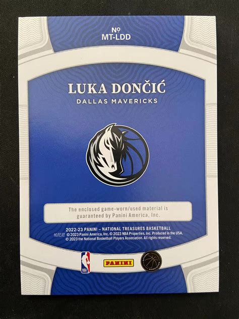 2022 23 Panini National Treasures Luka Doncic nia噻代卖国宝 独行侠队 卢卡 东契奇 72