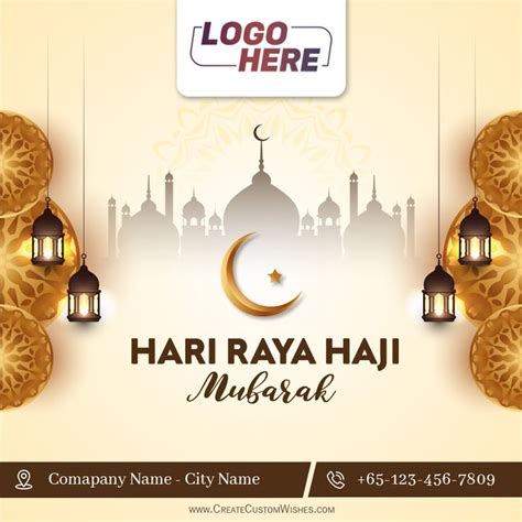 Online Create Hari Raya Haji Mubarak with Company Details | Novelty ...