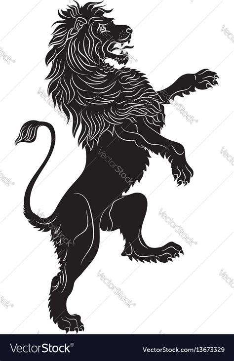 Rampant Lion The Heraldic Symbol Royalty Free Vector Image