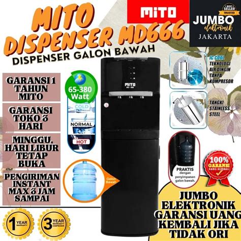 Jual Mito Dispenser Galon Bawah MD 666 PANAS DINGIN NORMAL Garansi