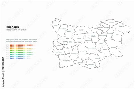 bulgaria map. graphic vector map of bulgaria in europe country ...