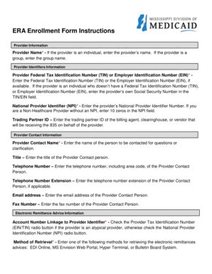 Fillable Online Era Enrollment Form Instructions Fax Email Print