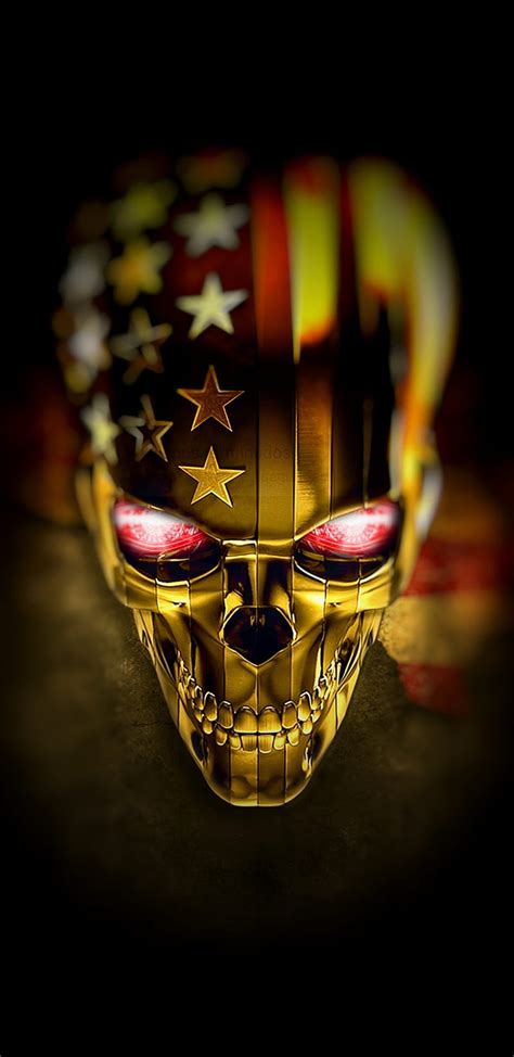 Golden Skull, black, HD phone wallpaper | Peakpx