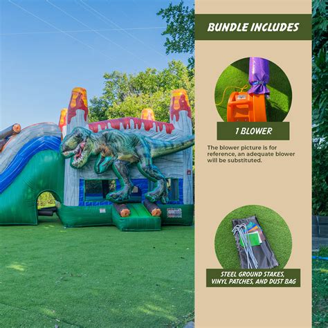 Xjump T Rex Inflatable Water Slide Bounce House With Pool Commercial