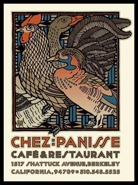 Chez Panisse Poster Poultry Cafe Restaurant Kunst Ideen Caf