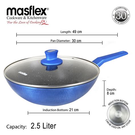 Masflex By Winland Layer Non Stick Induction Wok Pan Cm Heavy Gauge