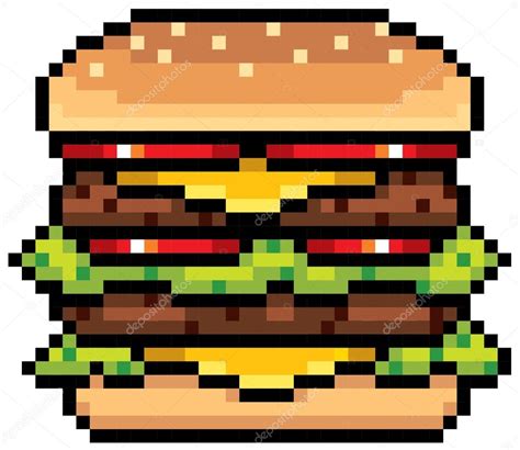 Burger pixel art Stock Vector by ©sararoom 108678662