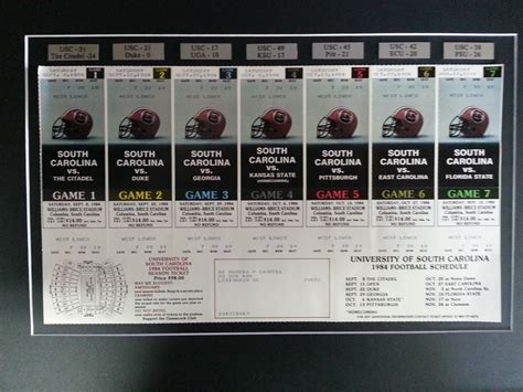 Framed 1984 Gamecock Football Season Tickets! – Columbia Frame Shop