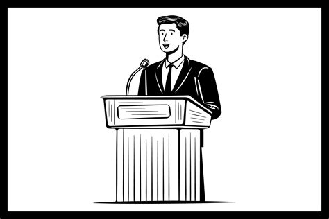 Professional Orator, Podium Silhouette Graphic by fijulanam468