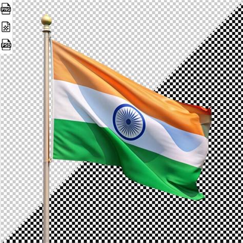 Indian Flag On Transparent Background Premium Ai Generated Psd