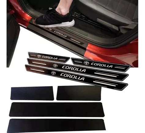 Kit Jogo De Soleiras De Porta Preto Premium Toyota Corolla