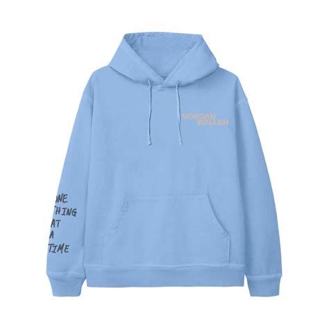 One Thing At A Time Album Cover Blue Hoodie Morgan Wallen Official Store