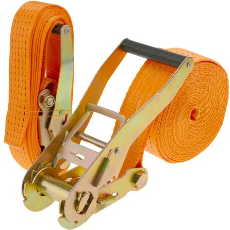 Pack Of 2 Ratchet Lashing Straps 10m X 50mm 5000Kg Color Orange