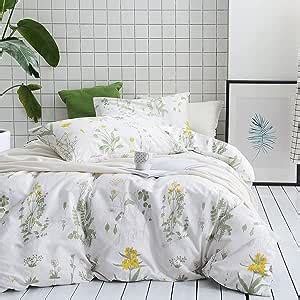 Sedefen Housse De Couette X Cm Ado Blanc Vert Floral Fleurs