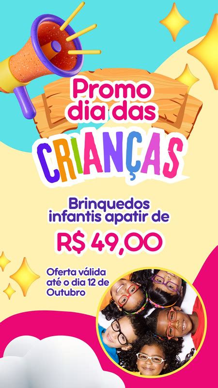 Promoção Para O Dia Das Crianças - Modelos de Promoção Dia das Crianças customizáveis e grátis