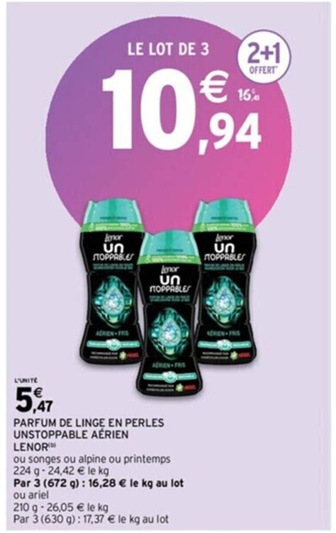 Promo Parfum De Linge En Perles Unstoppable A Rien Lenor Chez Intermarch