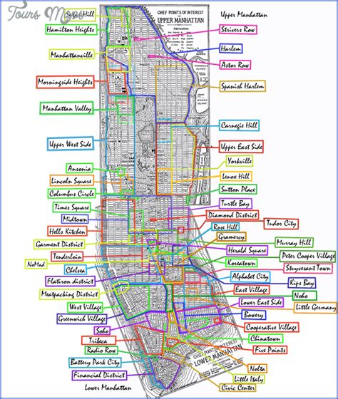 New York map neighborhoods - ToursMaps.com