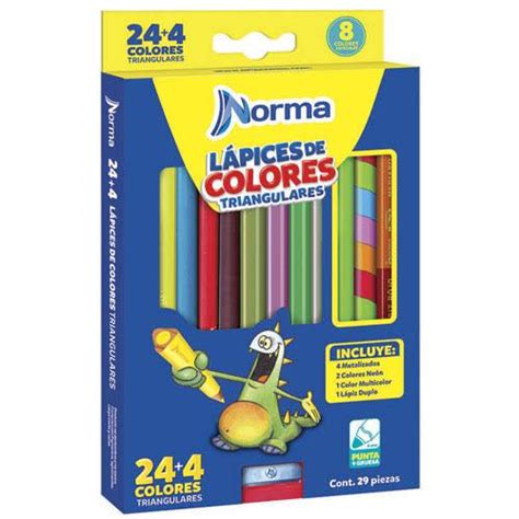 Lapices de colores Triangulares Norma 24 4 CLIP s Papelería y Arte