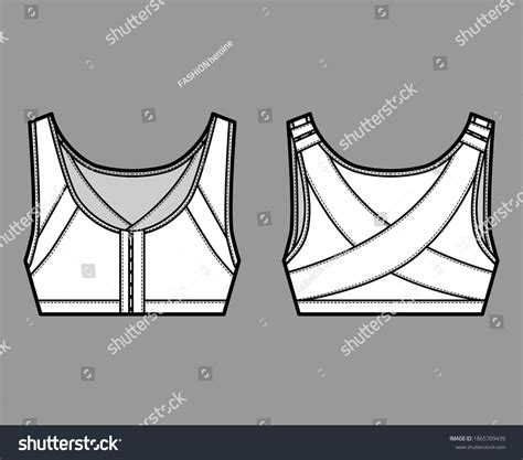 Bra Posture Lingerie Technical Fashion Illustration Stock Vector Royalty Free 1865709439