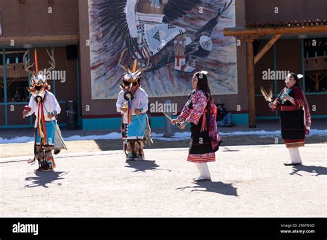 Traditional Zuni Dancing At Indian Pueblo Cultural Center In