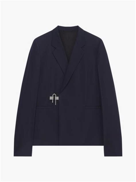 Givenchy U Lock Slim Fit Jacket In Wool Reversible