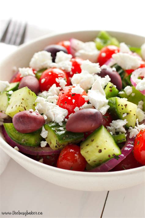 Quick And Easy Greek Salad The Busy Baker