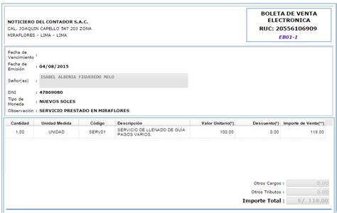 Cómo emitir una Boleta de Venta Electrónica desde el portal de Sunat