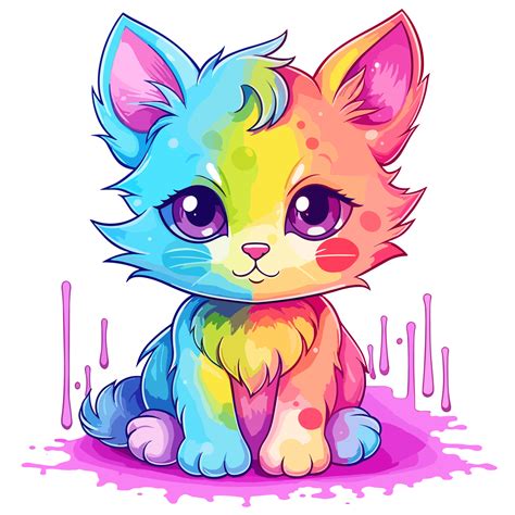 Beautiful Rainbow Cat 24477235 Png