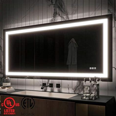 Toolkiss In W X In H Large Rectangular Frameless Led Light Anti