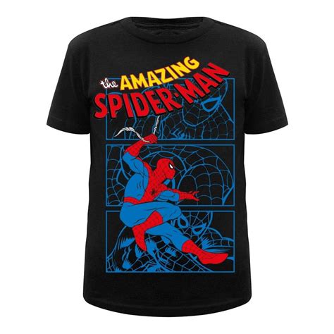 Playera Spiderman Talla 8 Manga Corta Comic The Amazing Negro Walmart