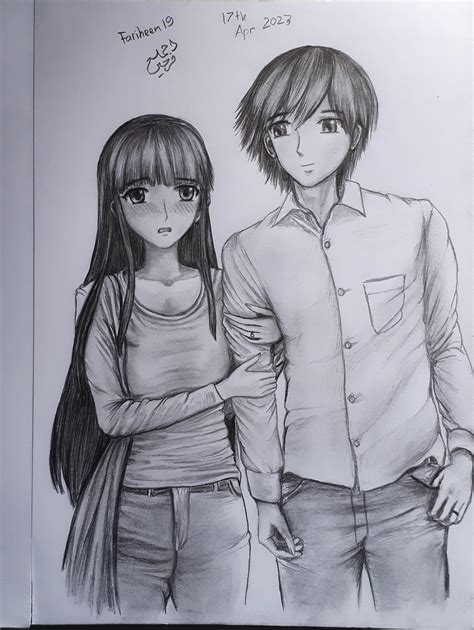 Pencil Drawings Of Anime Couples