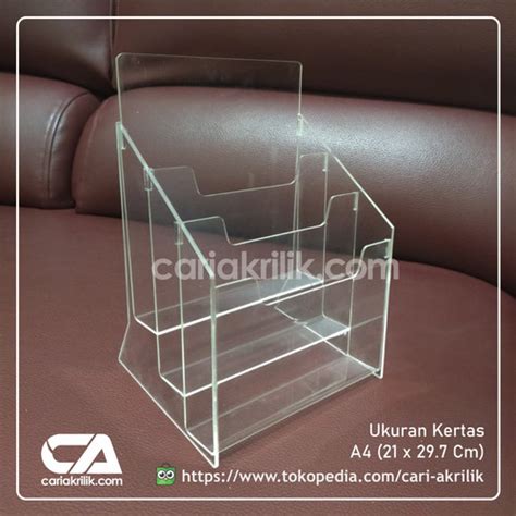 Jual Tempat Brosur Akrilik Acrylic Flyer Holder A4 21 X 29 7 Cm