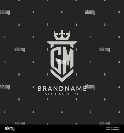 Initial Gm Shield And Crown Logo Style Vector Graphic Stock Vector Image And Art Alamy