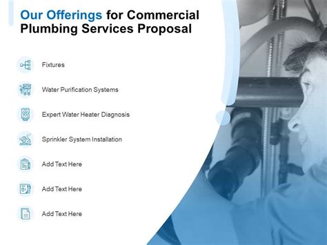 Our Offerings For Commercial Plumbing Services Proposal Ppt Powerpoint