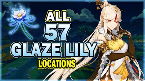 All 57 Glaze Lily Locations Efficient Farming Route Genshin Impact Yun Jin Ningguang