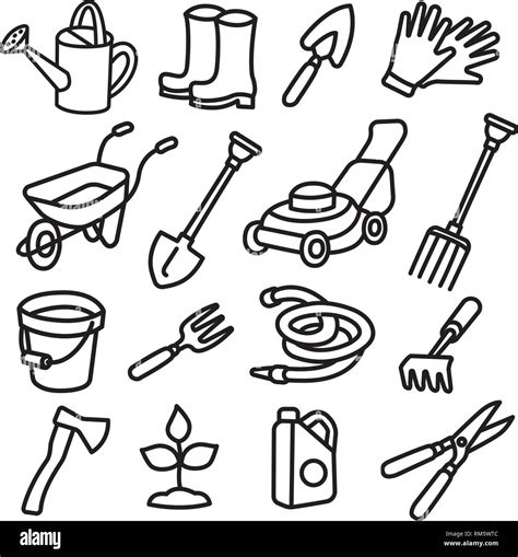 Gardening Tools Clipart Black And White