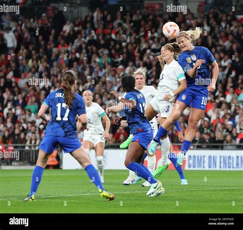 LONDON ENGLAND - OCTOBER 07:L-R Rachel Daly (Houston Dash) of England ...